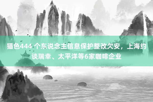 猫色444 个东说念主信息保护整改欠安，上海约谈瑞幸、太平洋等6家咖啡企业