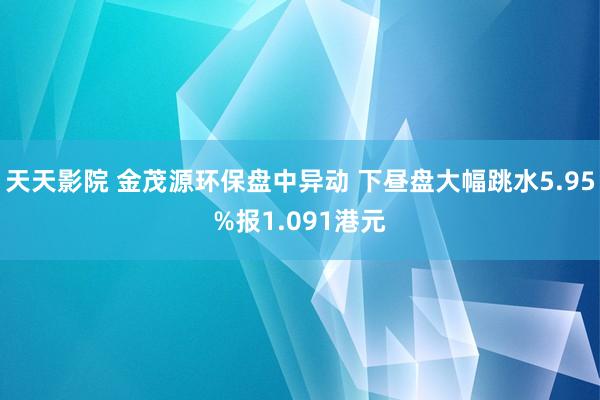 天天影院 金茂源环保盘中异动 下昼盘大幅跳水5.95%报1.091港元