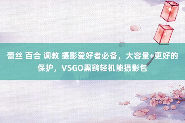 蕾丝 百合 调教 摄影爱好者必备，大容量+更好的保护，VSGO黑鹞轻机能摄影包