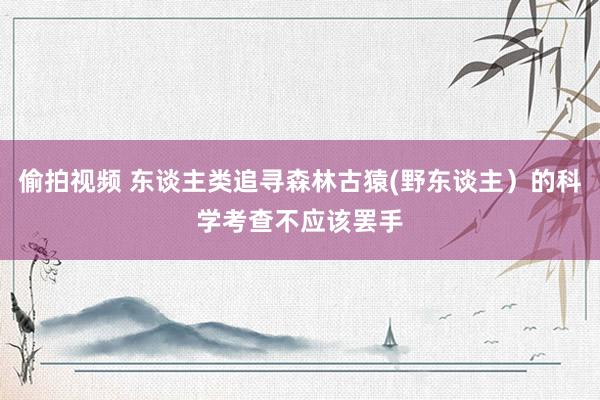 偷拍视频 东谈主类追寻森林古猿(野东谈主）的科学考查不应该罢手