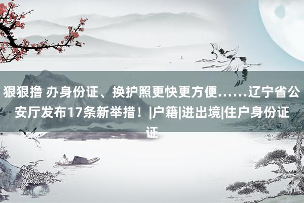 狠狠撸 办身份证、换护照更快更方便……辽宁省公安厅发布17条新举措！|户籍|进出境|住户身份证